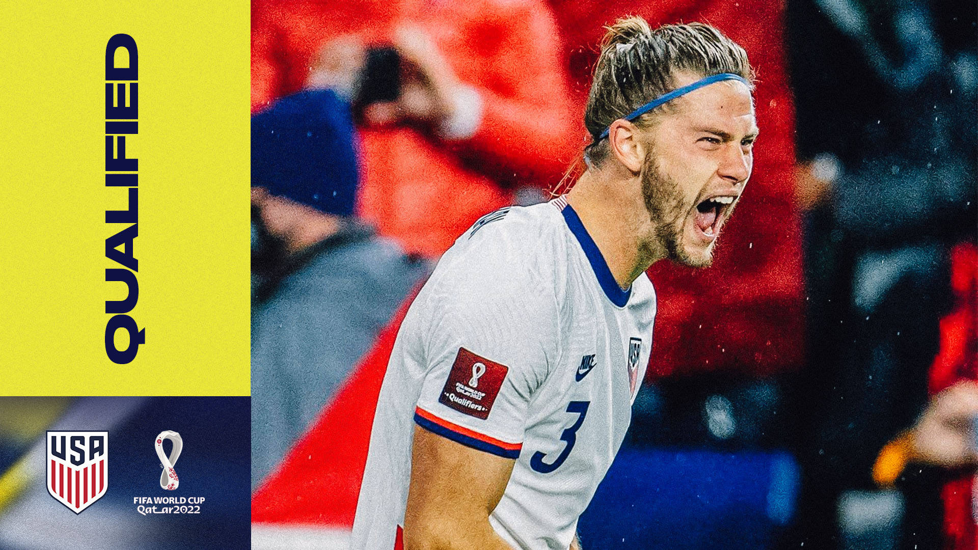 美國足球員以勝利的吶喊慶祝晉級 FIFA 世界盃 2022。