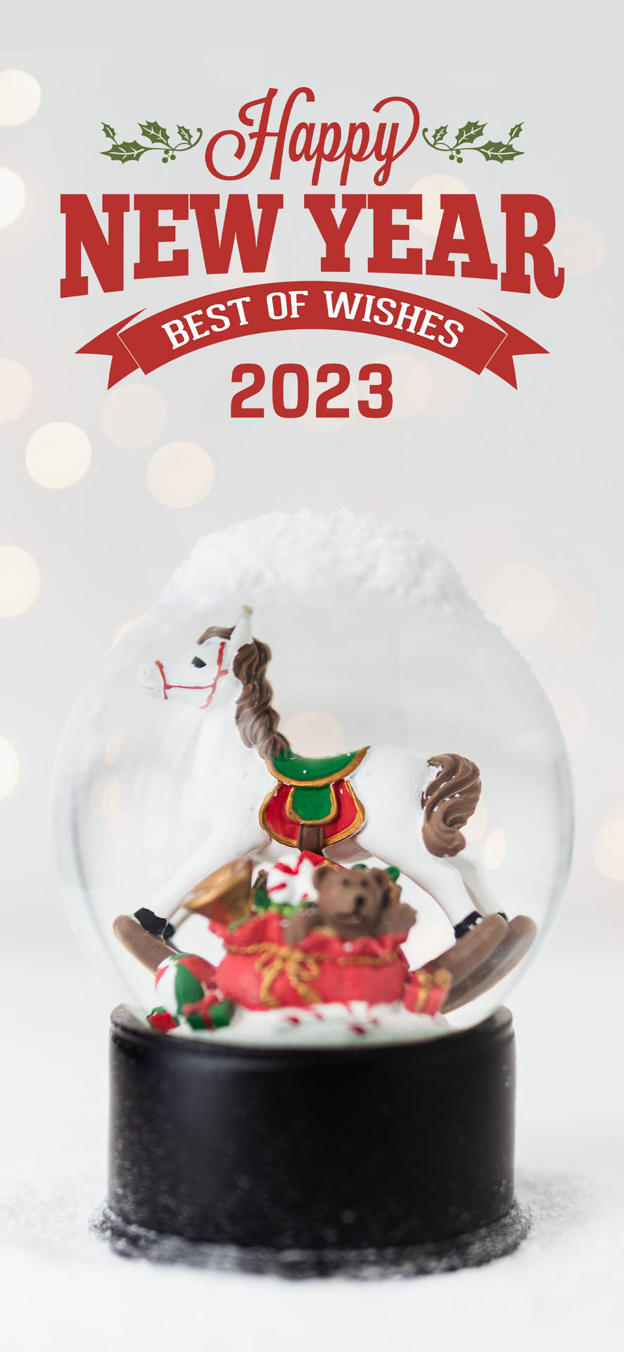 馴鹿和泰迪熊雪球，用於2023年新年祝福。