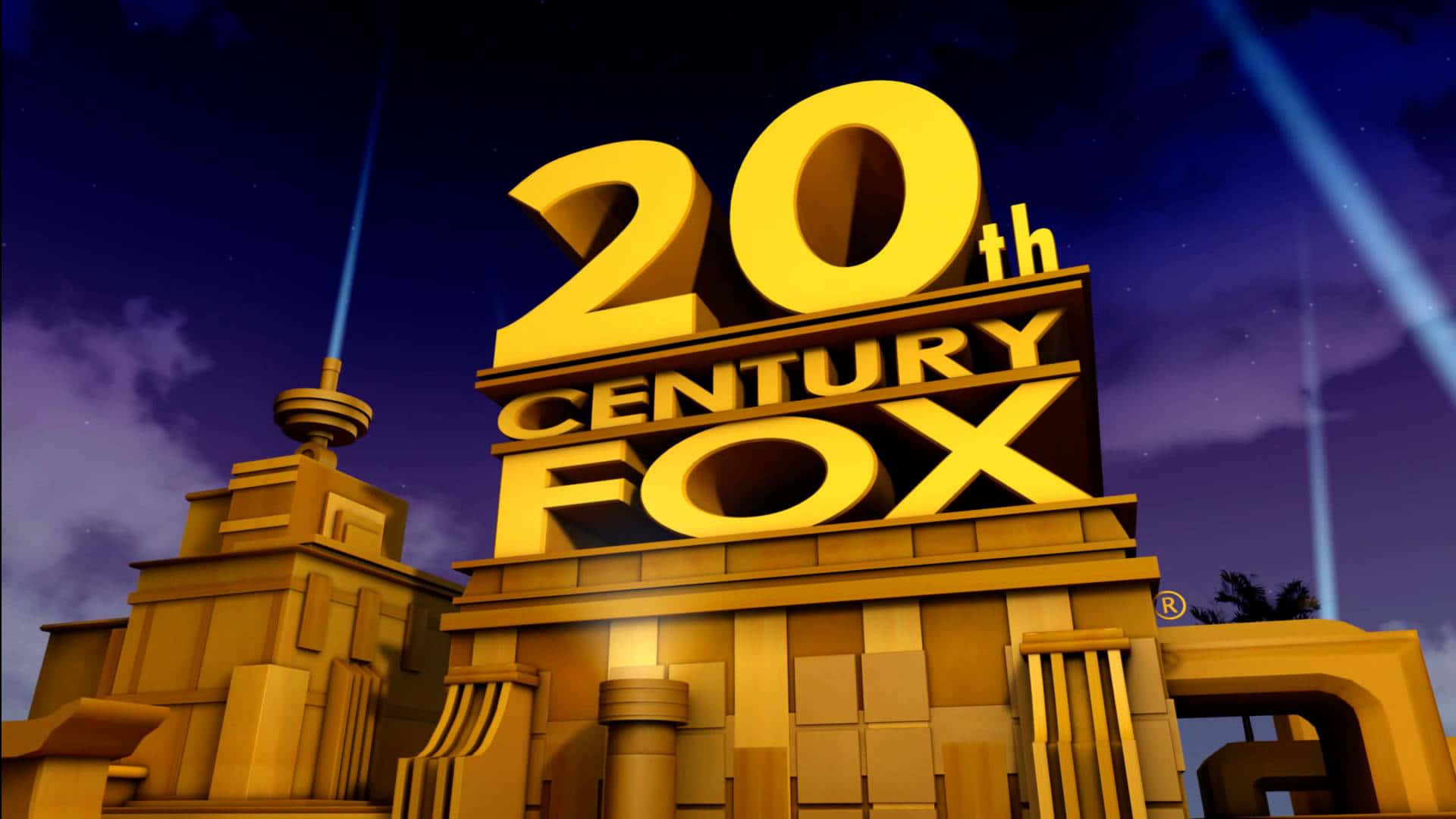 金色嘅20th Century Fox標誌喺夜晚被光線束照亮，背景係星光燦爛嘅天空。