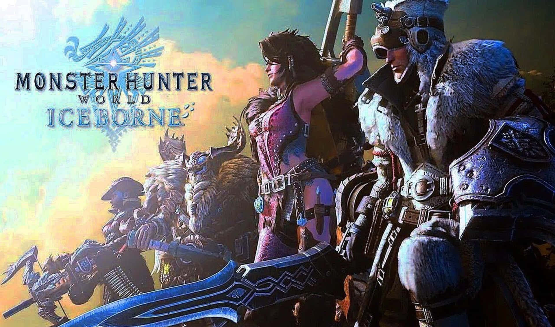 《Monster Hunter World Iceborne》中身穿盔甲、手持巨型武器的獵人。