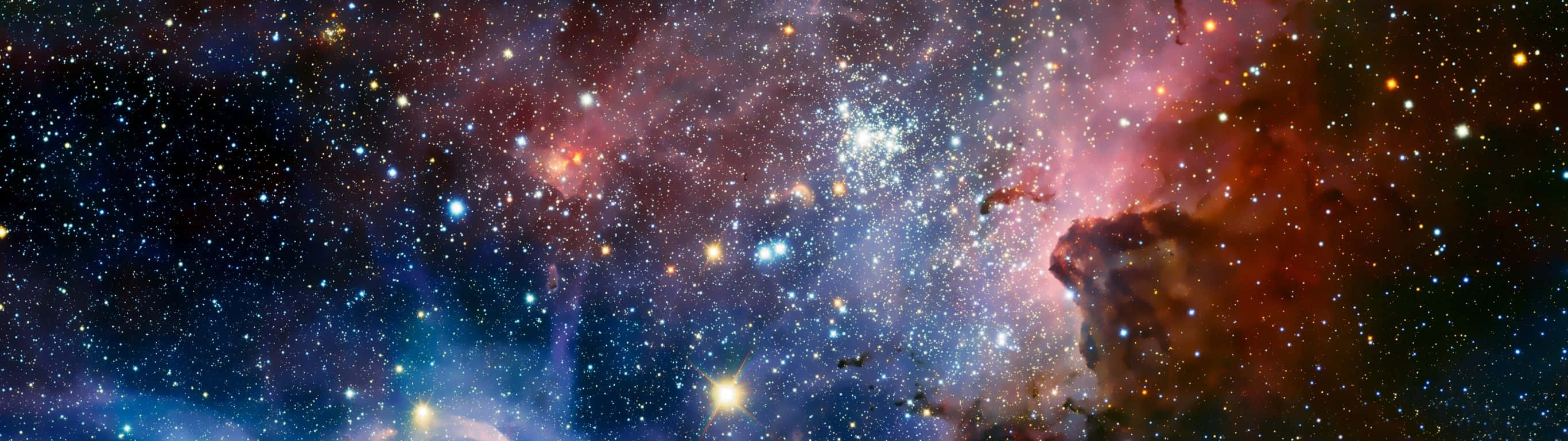 鮮豔的宇宙星雲和深空中的星星