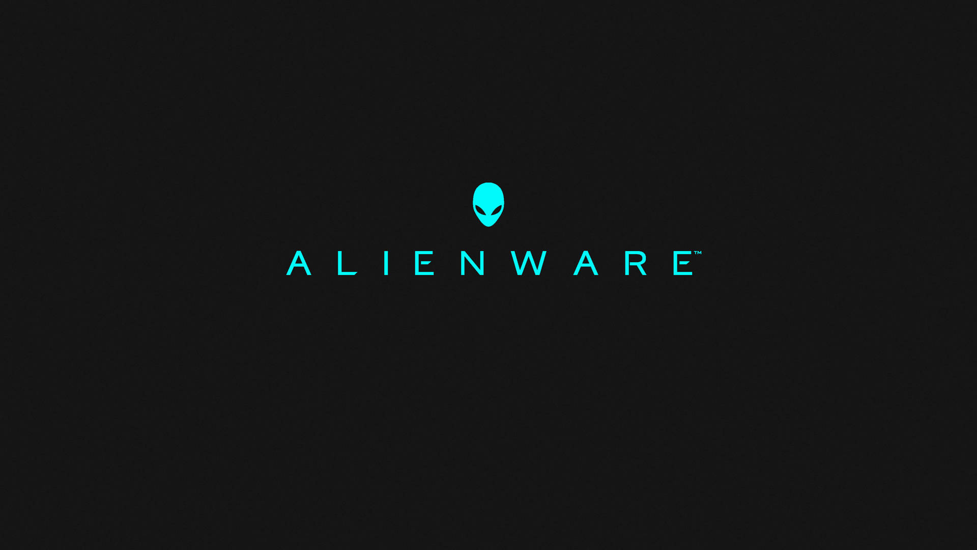 黑色背景上的青色Alienware標誌