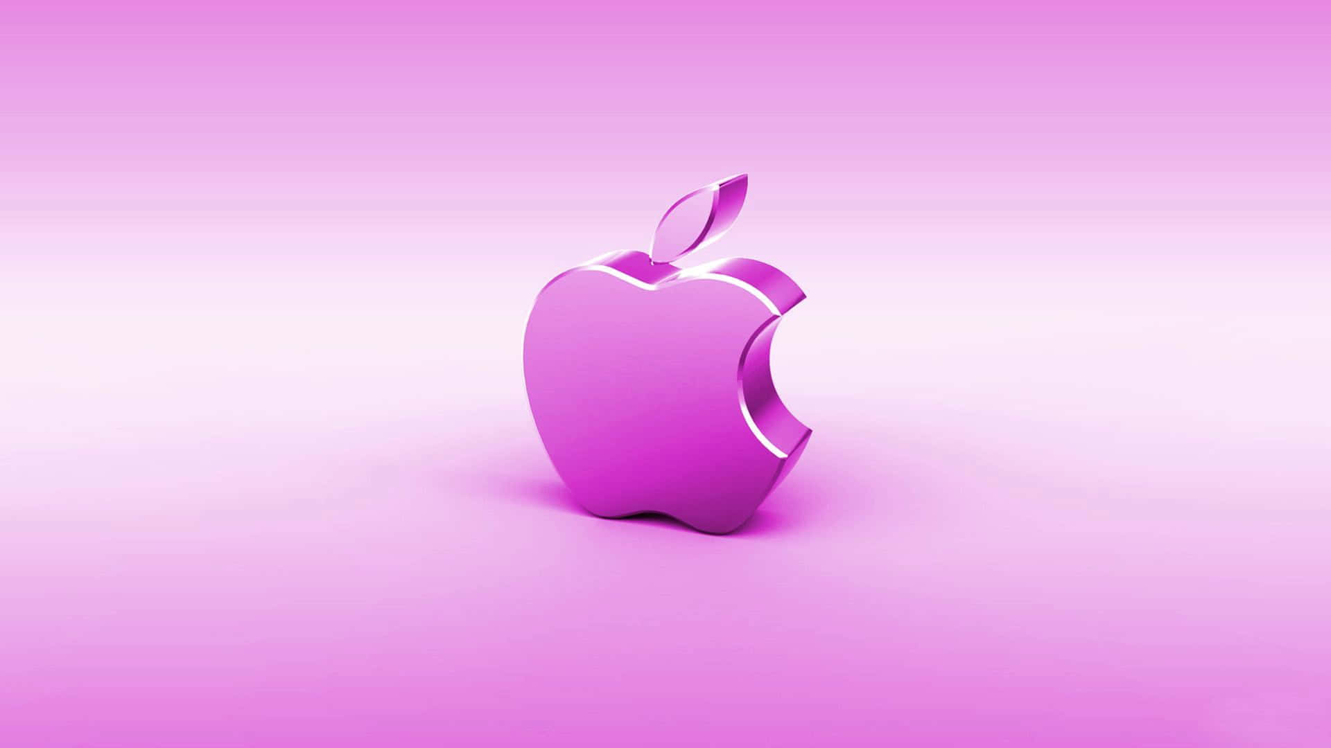 漸變粉紅色背景上的粉紅色Apple標誌
