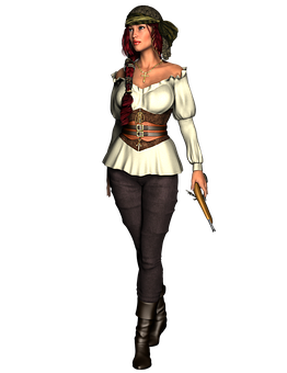 女海盜角色3D模型 壁紙