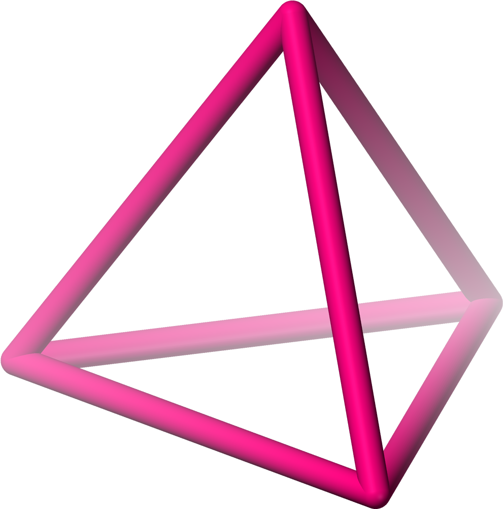 粉紅色四面體框架3D渲染 壁紙