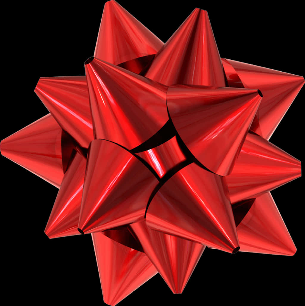 紅色禮物蝴蝶結3D渲染 壁紙