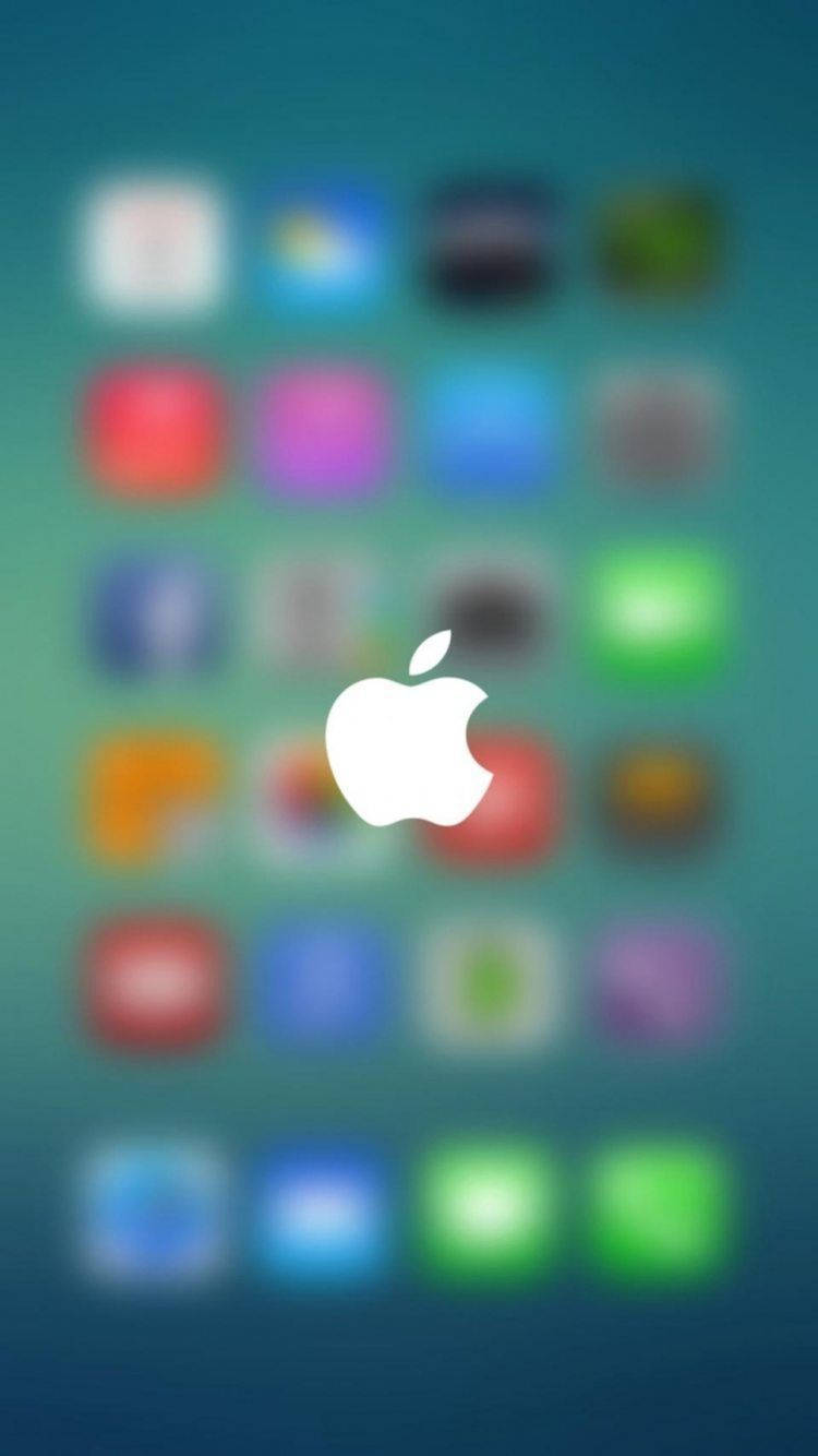 3D Apple iPhone 保護殼，展示公司標誌，背景模糊