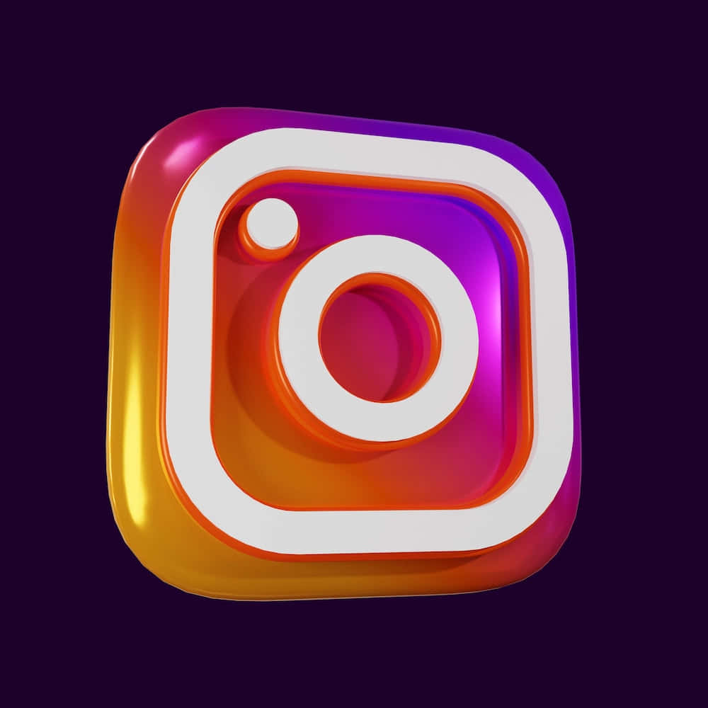 深紫色背景上帶有漸變色的閃亮Instagram標誌。