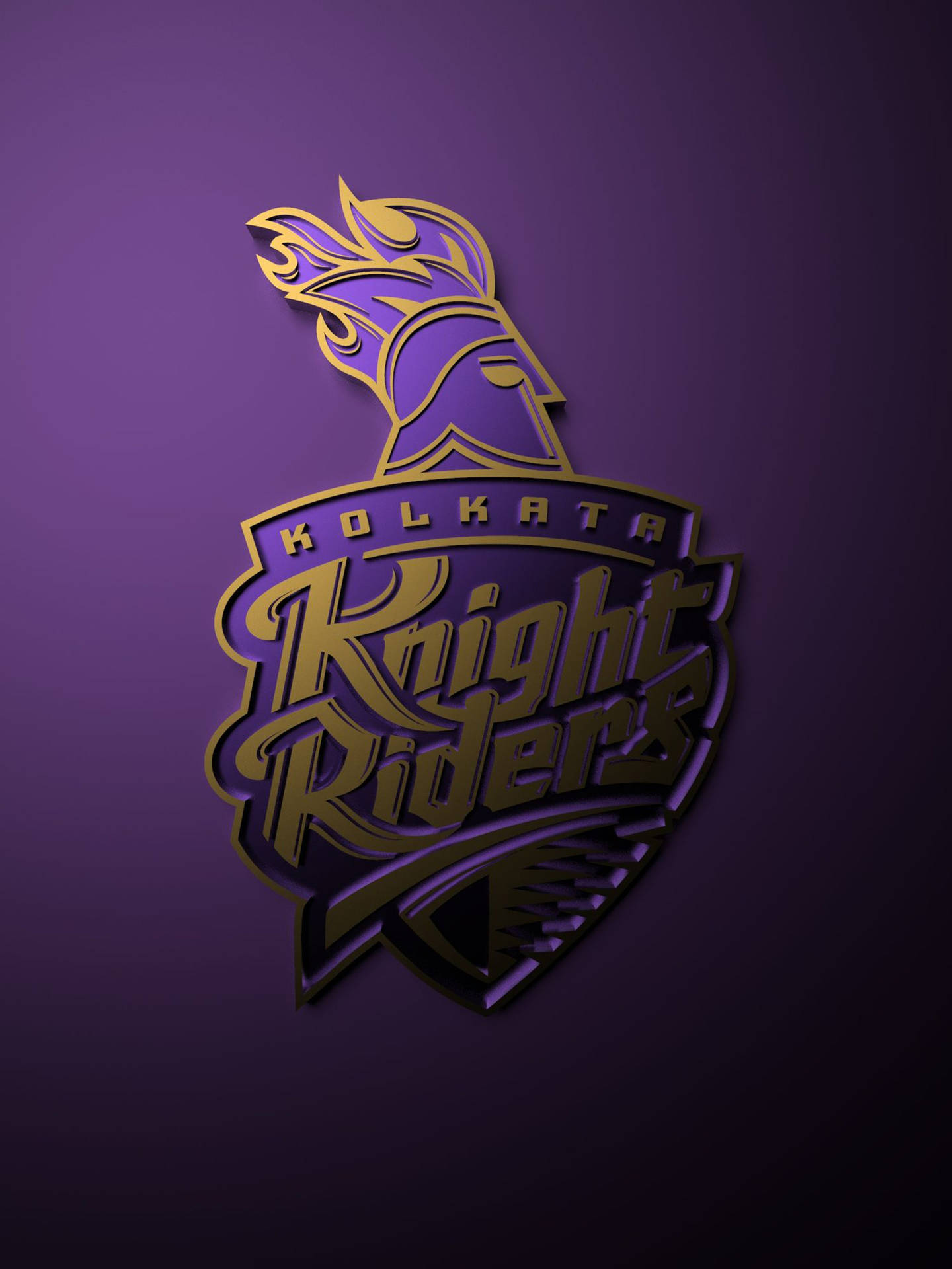 金色和紫色的Kolkata Knight Riders運動隊標誌。