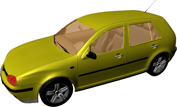 黃色轎車3D模型 壁紙
