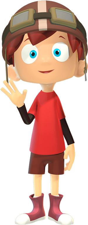 3D 動畫男孩揮手 壁紙