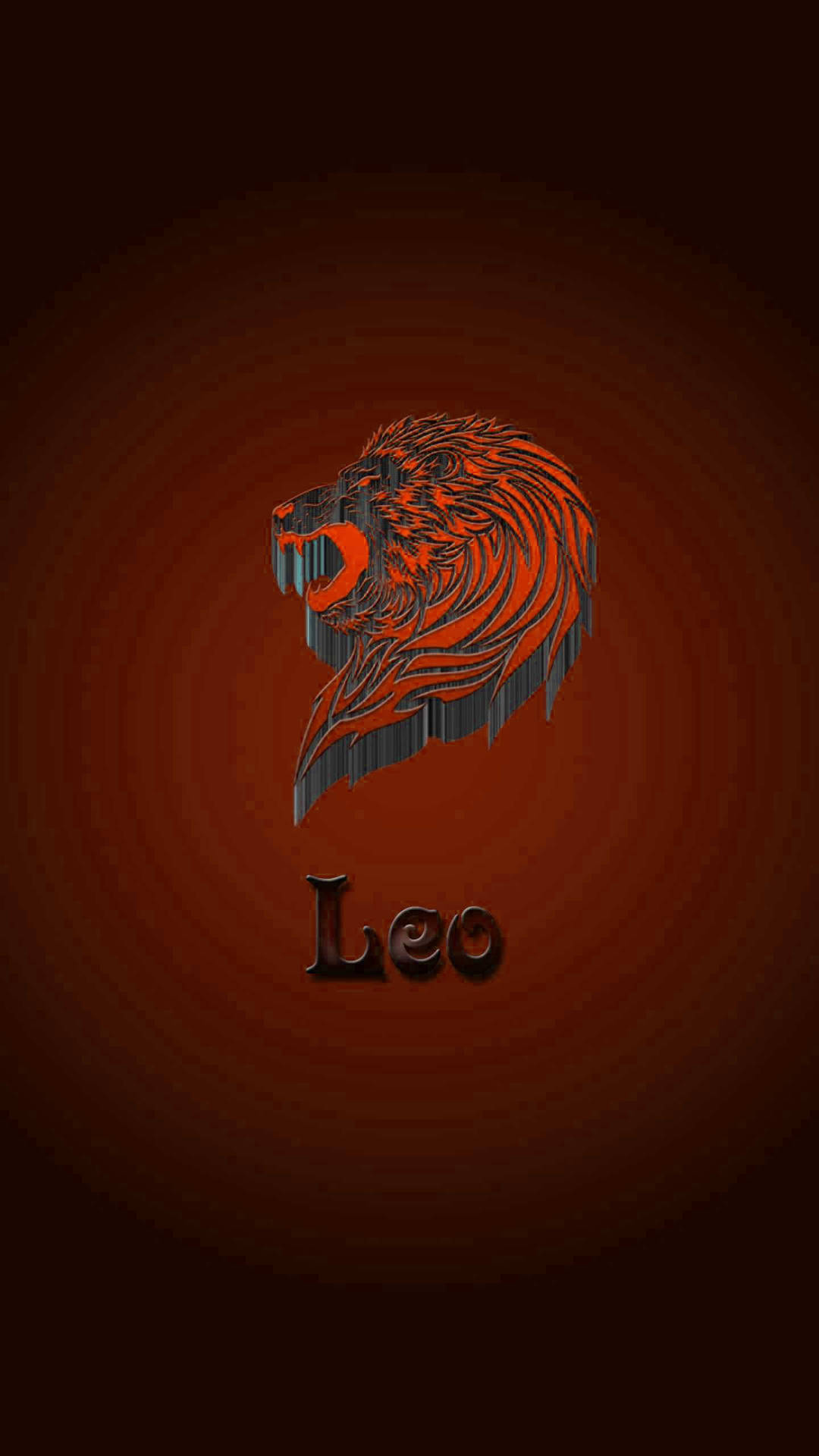 一個風格化的獅子頭圖形，下方有「Leo」字樣，背景為紅色漸變。