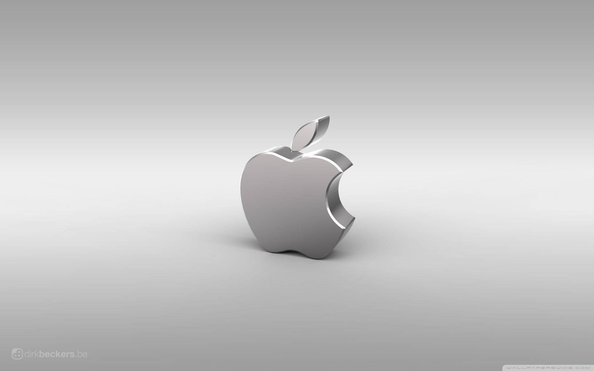 時尚銀色Apple標誌在漸變灰色背景上