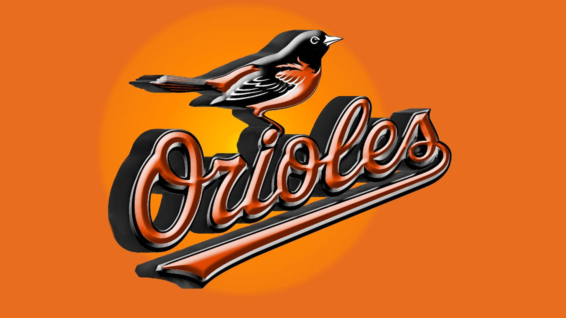 Orioles棒球隊標誌，有一隻鳥棲息在風格化的字母上。