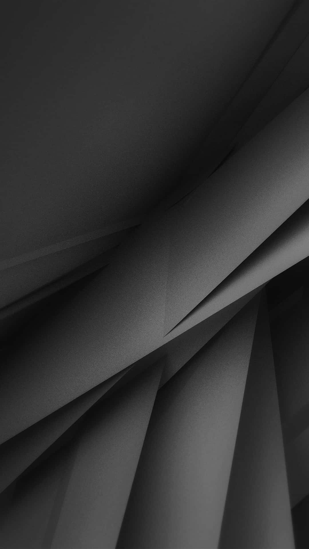 抽象黑白布料摺疊，帶有柔和陰影和光滑質感。 — 3D iPhone 壁紙 壁紙