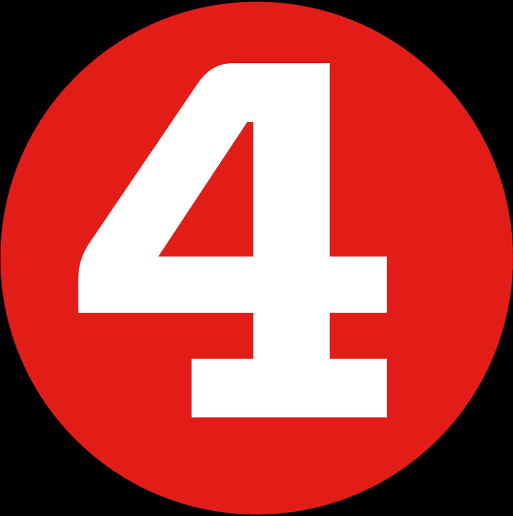 紅圈標示的數字4 壁紙
