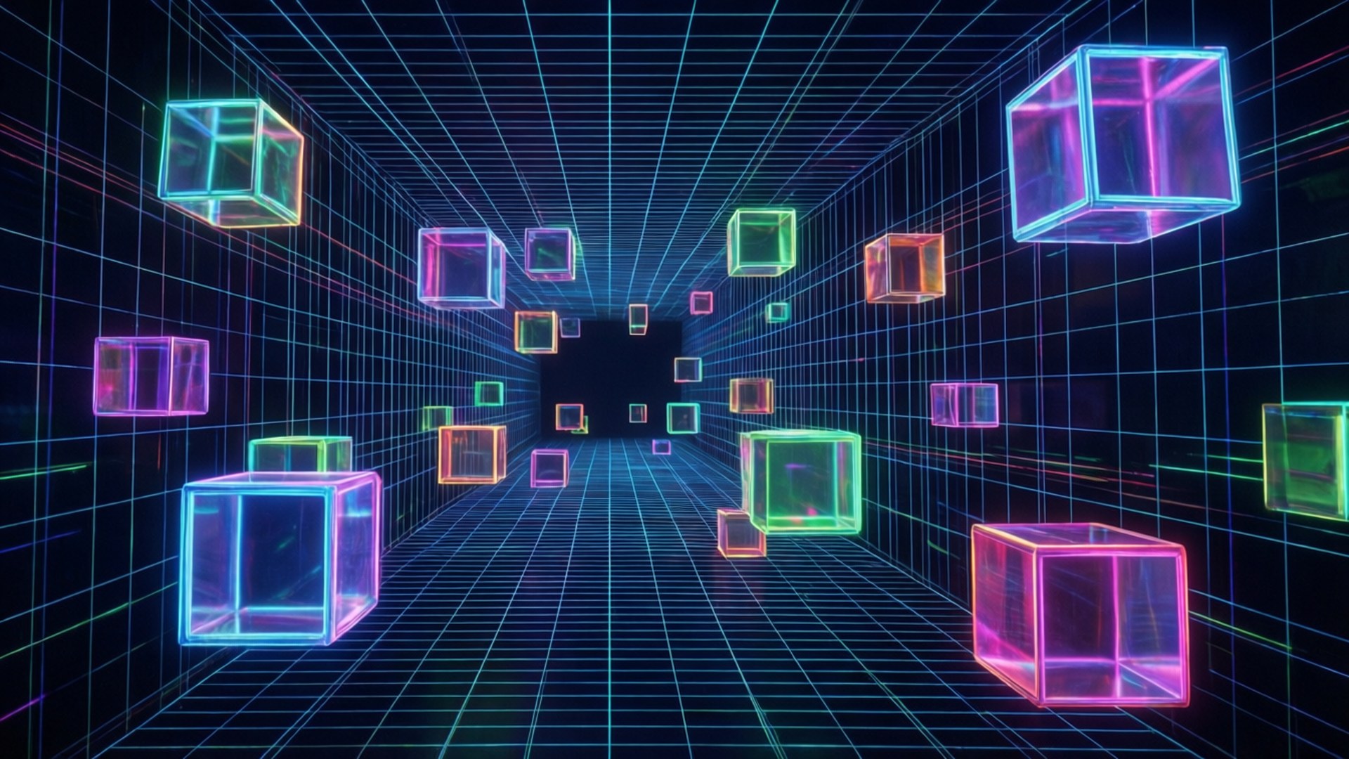 4D 數碼網格 壁紙