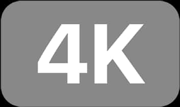 4K 解析度標誌 壁紙 — 一個簡約的灰色圓角矩形圖標，帶有粗體白色4K文字，代表超高清解像度。
