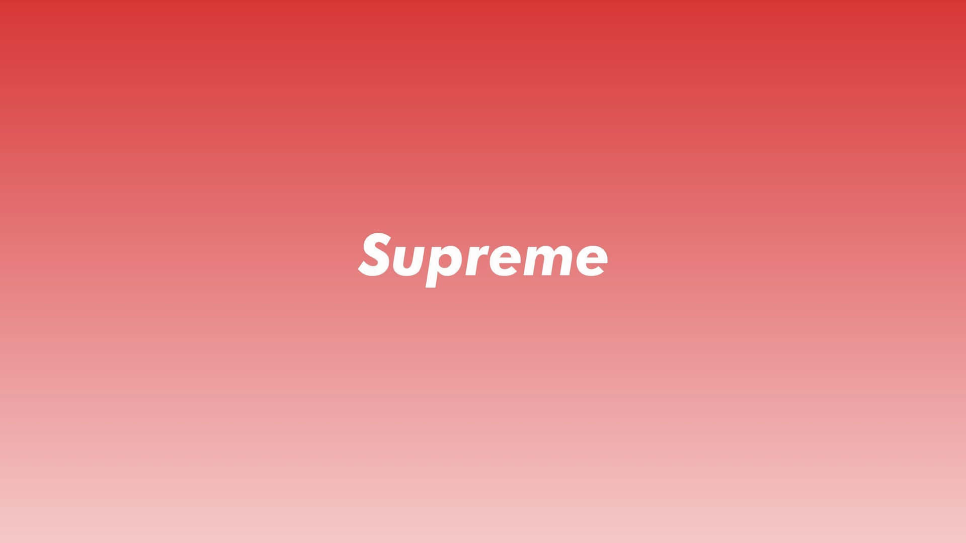 在紅色到粉紅色漸變背景上以白色文字顯示的 Supreme 標誌。