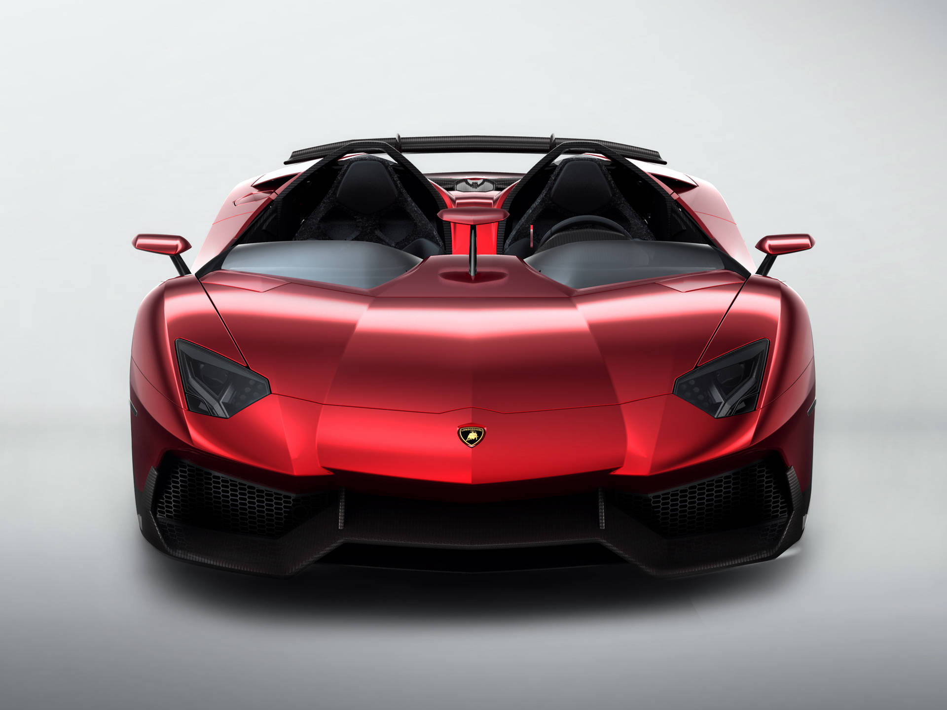 紅色林寶堅尼 Aventador Roadster 工作室正面