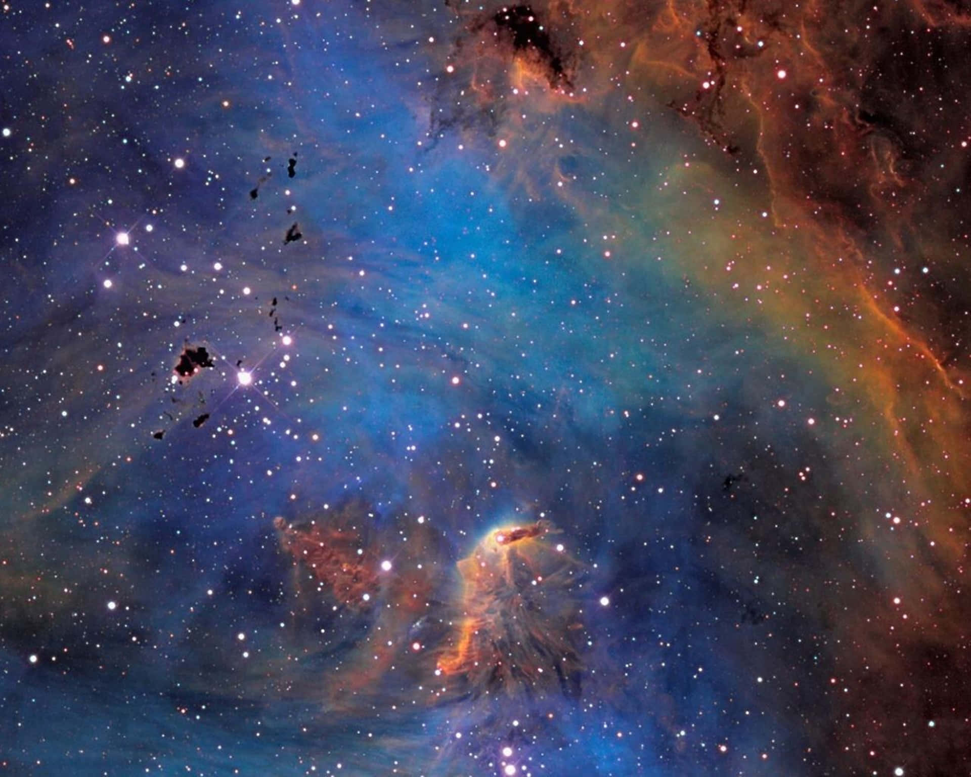 深空中鮮豔的宇宙星雲和星星