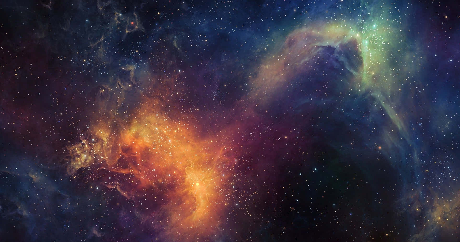 深空中帶有發光氣體和星星的彩色星雲