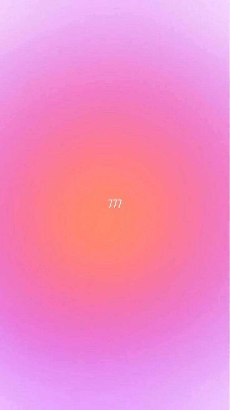 柔和的粉紅色和橙色漸變，數字777居中。