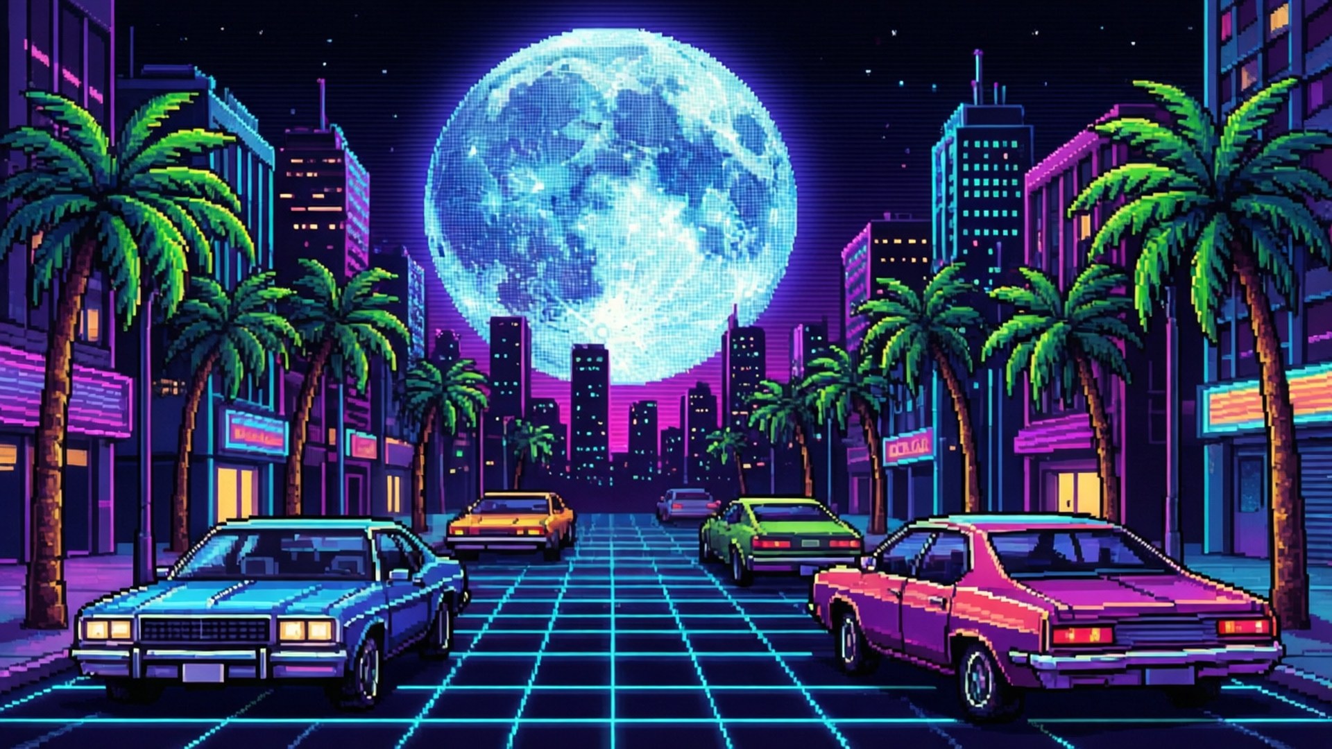 8-Bit 夜之城 壁紙