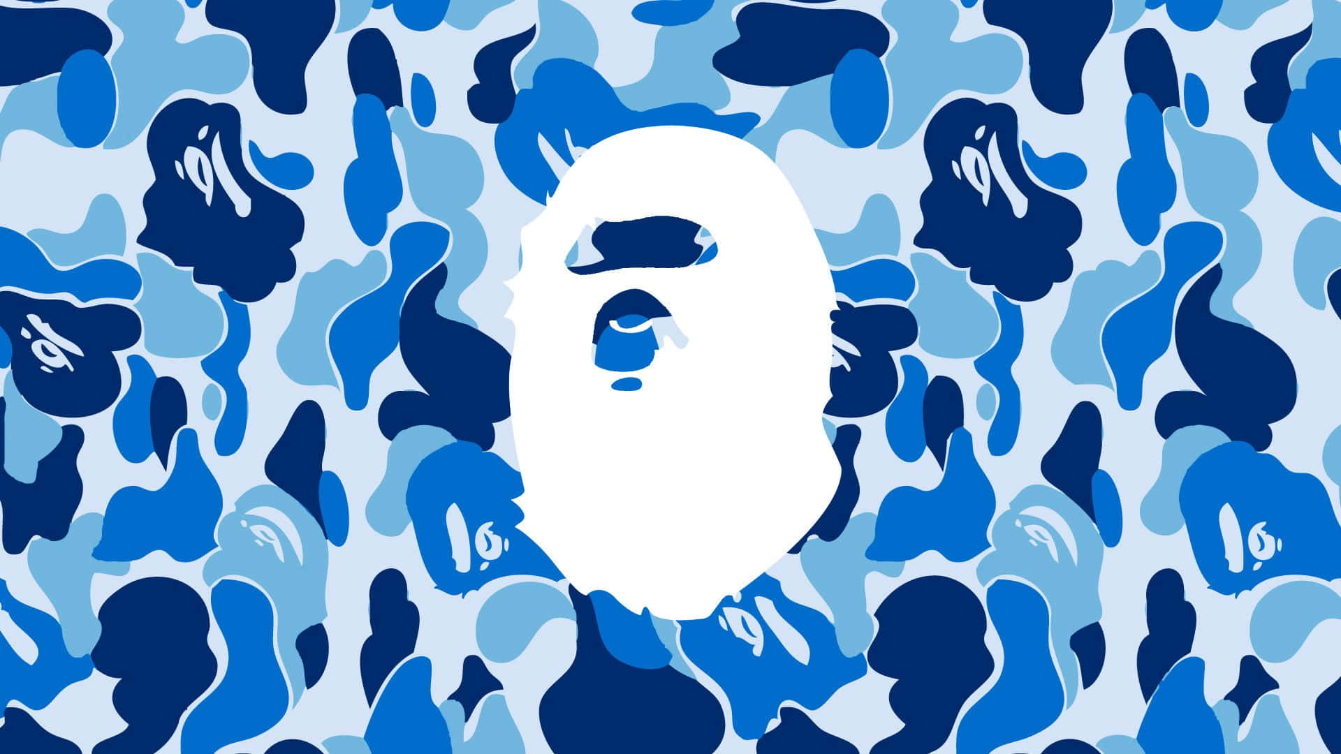 A Bathing Ape 藍色迷彩牆紙 壁紙