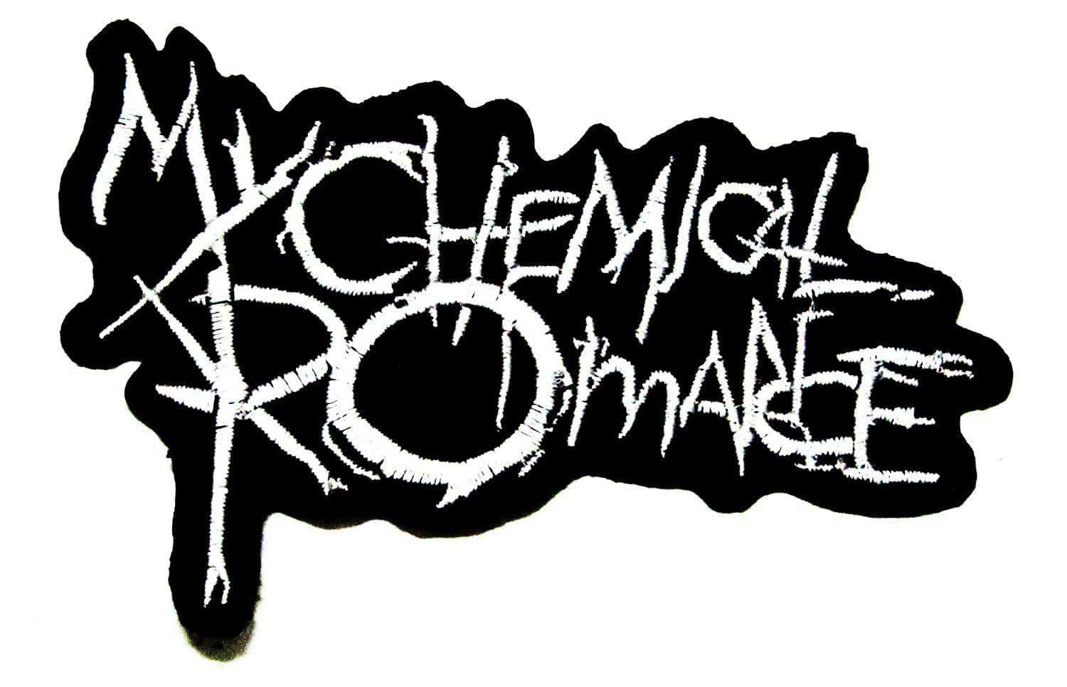 My Chemical Romance 樂隊標誌補丁，黑白塗鴉風格。