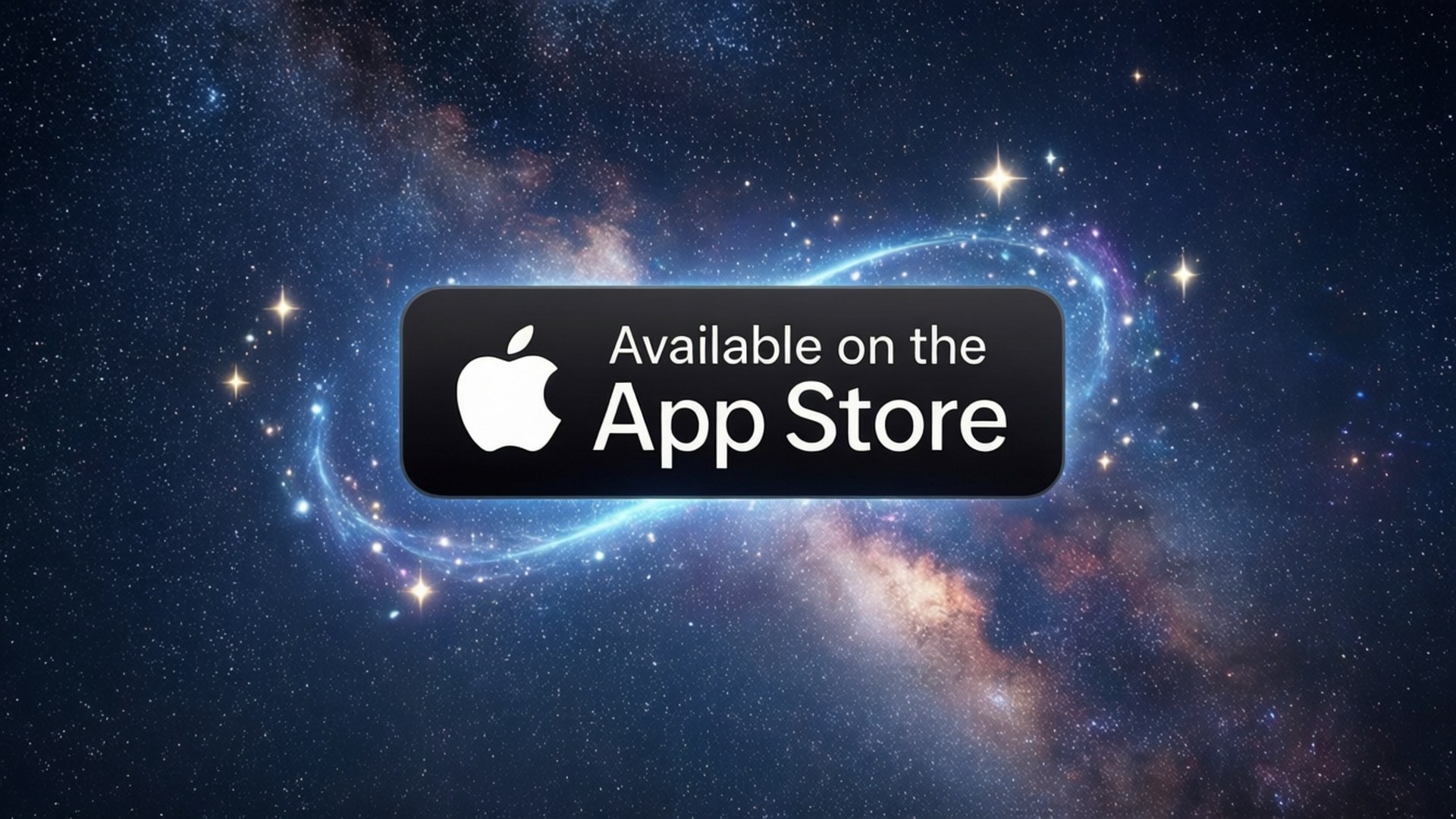 App Store標誌居中於星空星系場景
