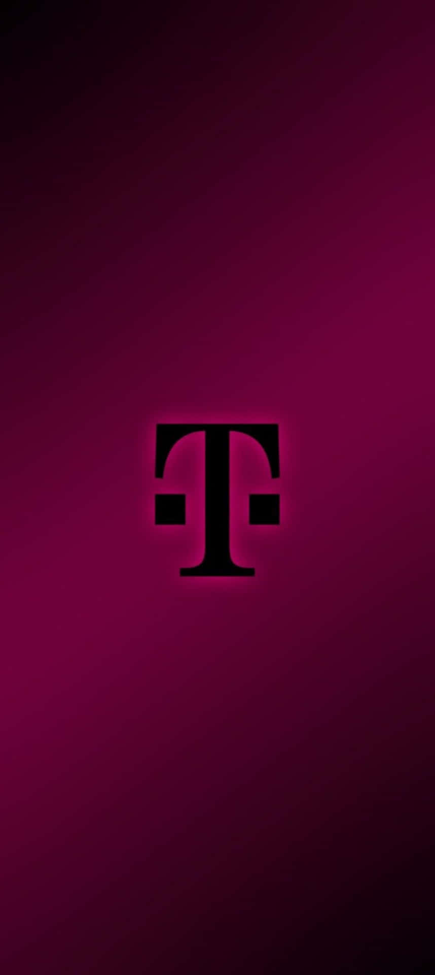 T-Mobile標誌居中於洋紅色到深紫色的漸變背景上。 — 粉紅色 iPhone 壁紙