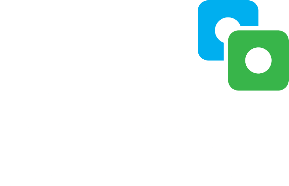 A C S Construction Group Logo 壁紙 — 黑色背景上帶有藍色和綠色幾何圖標的大膽白色ACS Construction Group標誌。