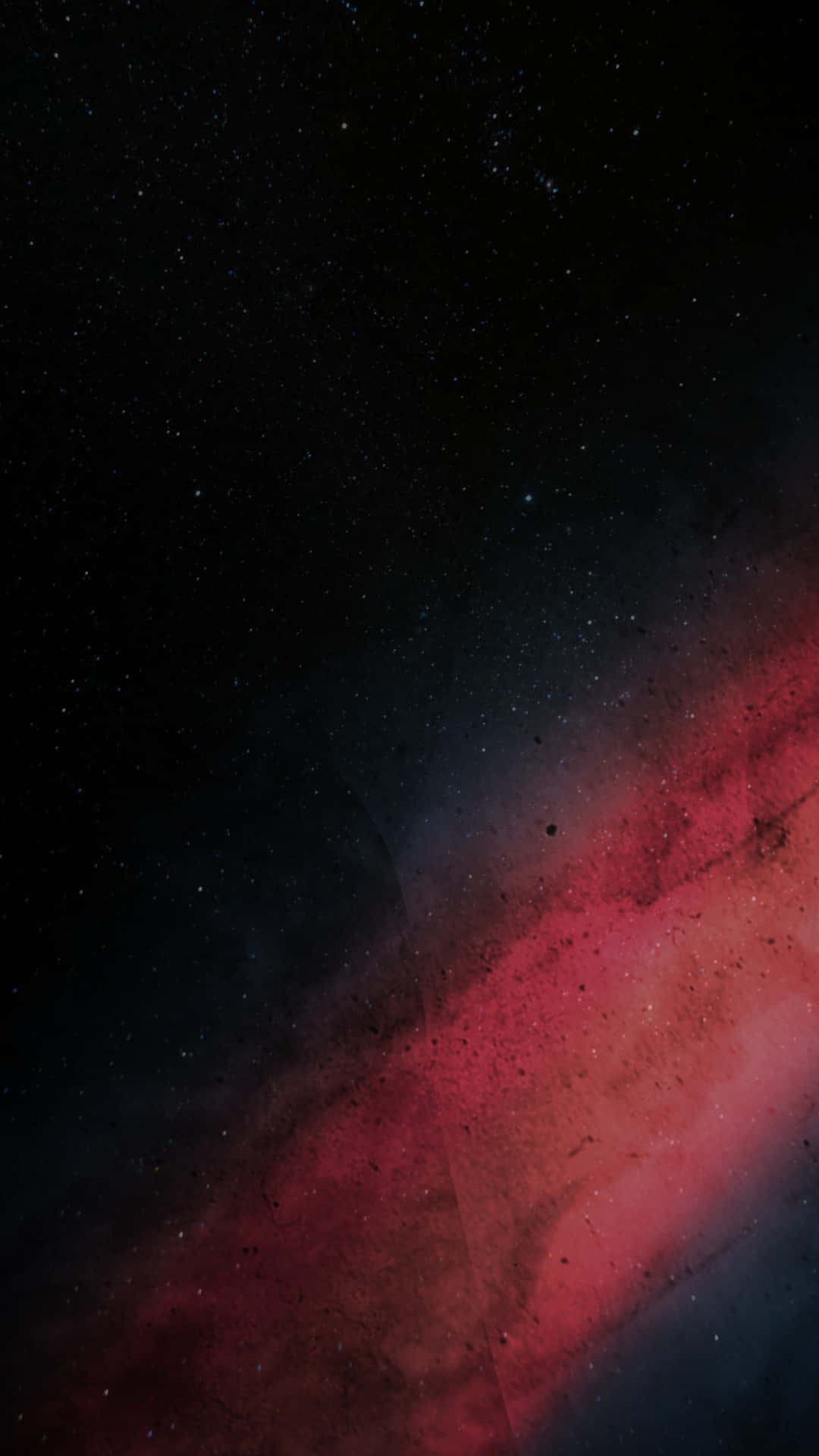 太空 桌布 壁紙 — 一個宇宙星雲，帶有鮮豔的紅色雲層和散落的星星，橫跨深邃的黑色虛空。