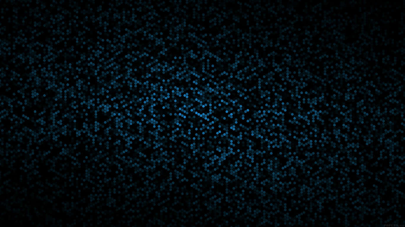 Abstract Dot 桌布 壁紙 — 一個黑暗的抽象圖案，由發光的藍色點點在黑色背景上形成微妙的幾何形狀。