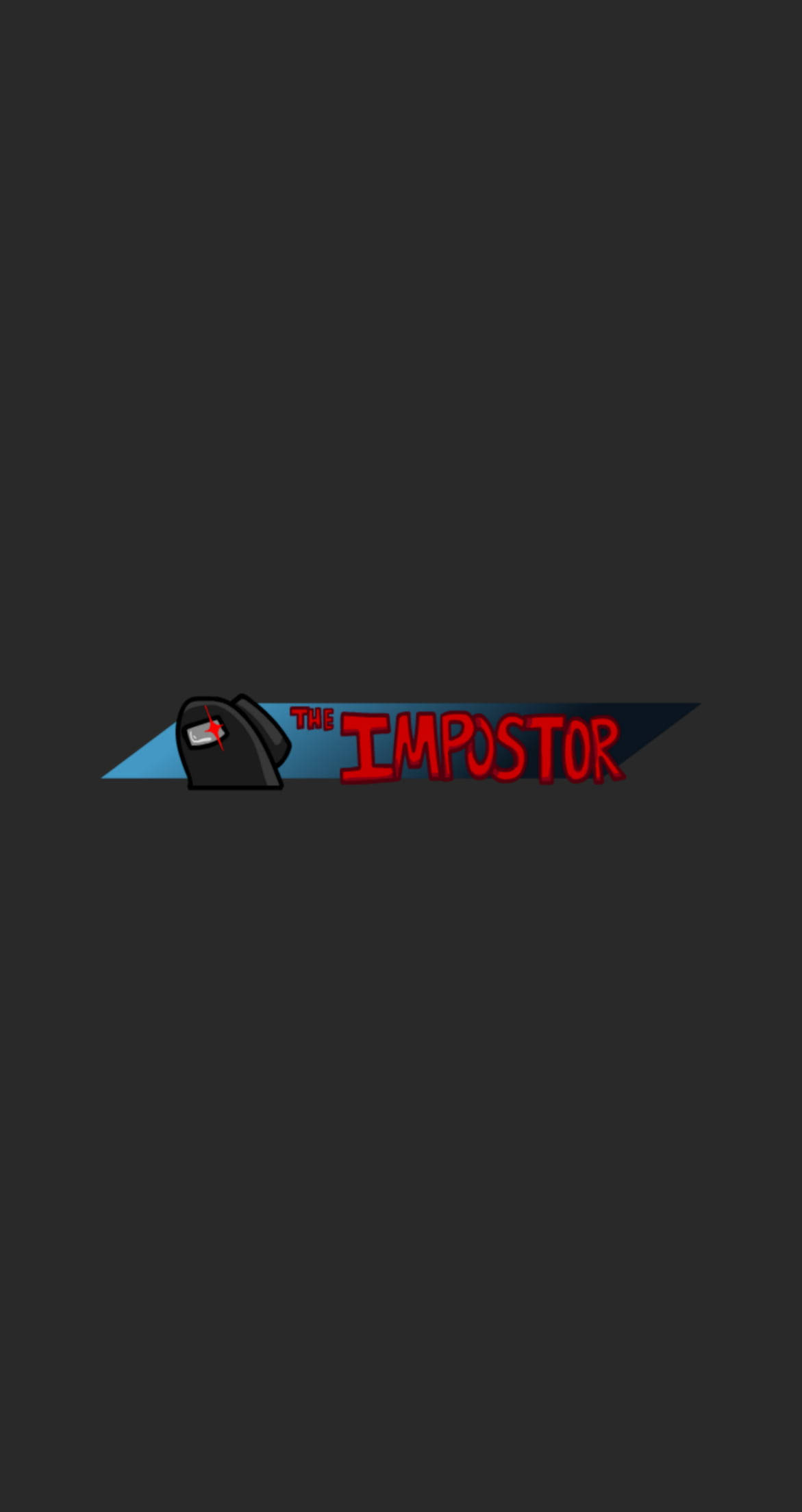 The Impostor 遊戲標誌，帶有黑色角色和藍色橫幅上的紅色文字。