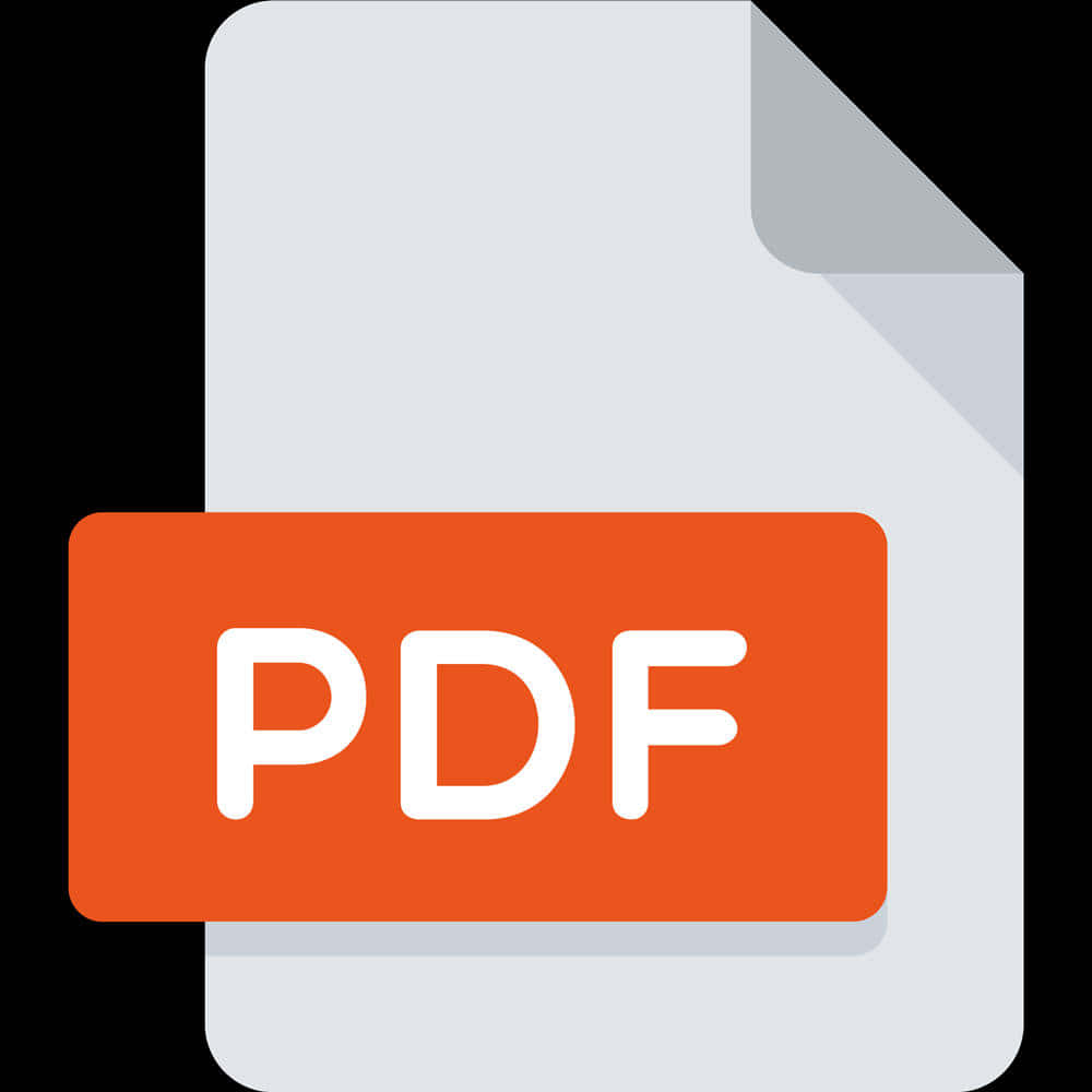PDF檔案圖示，白色紙張上帶有橙色標籤，背景為黑色。