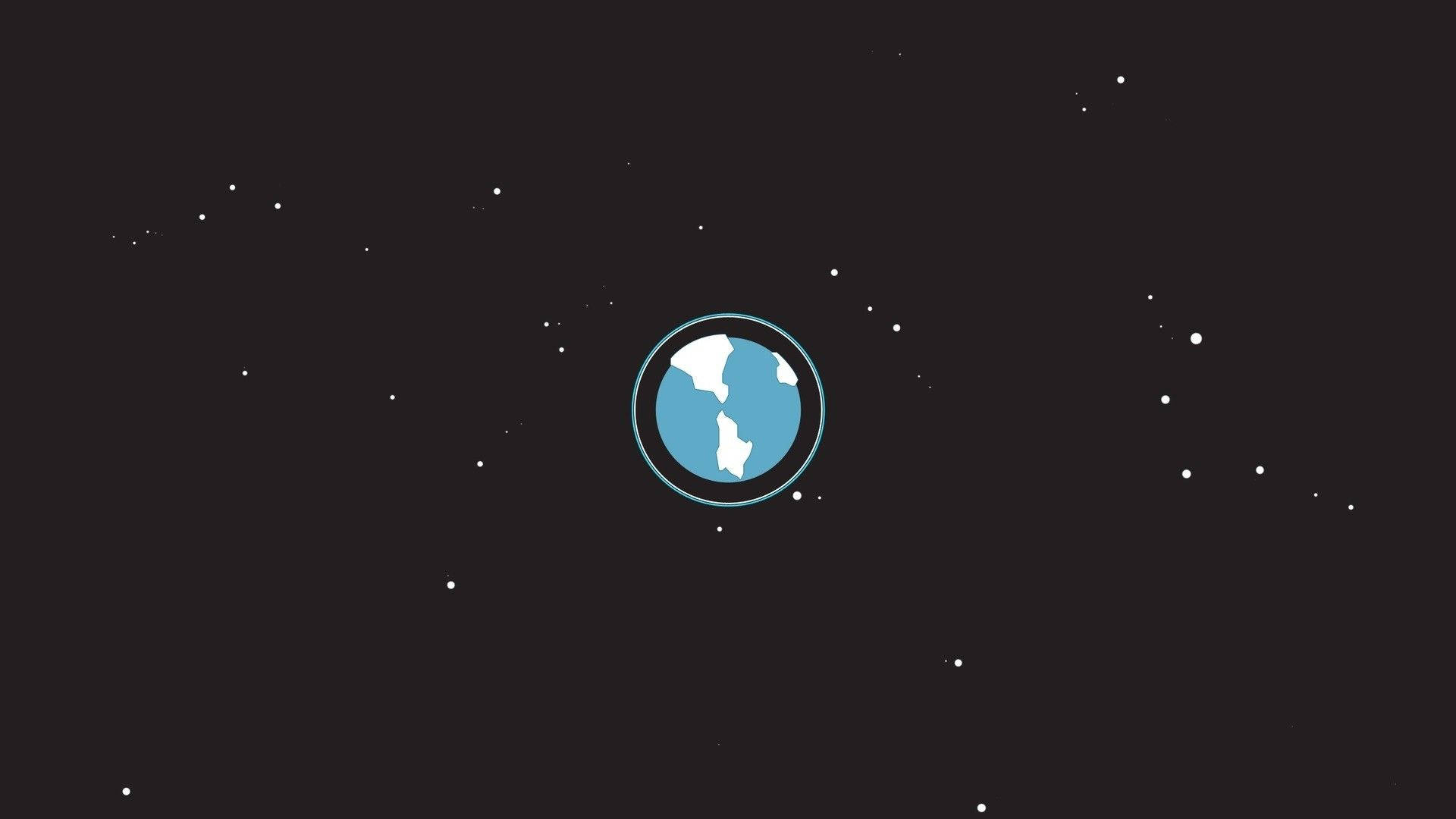 一個藍色地球圖示置於佈滿星星的黑暗空間中央。