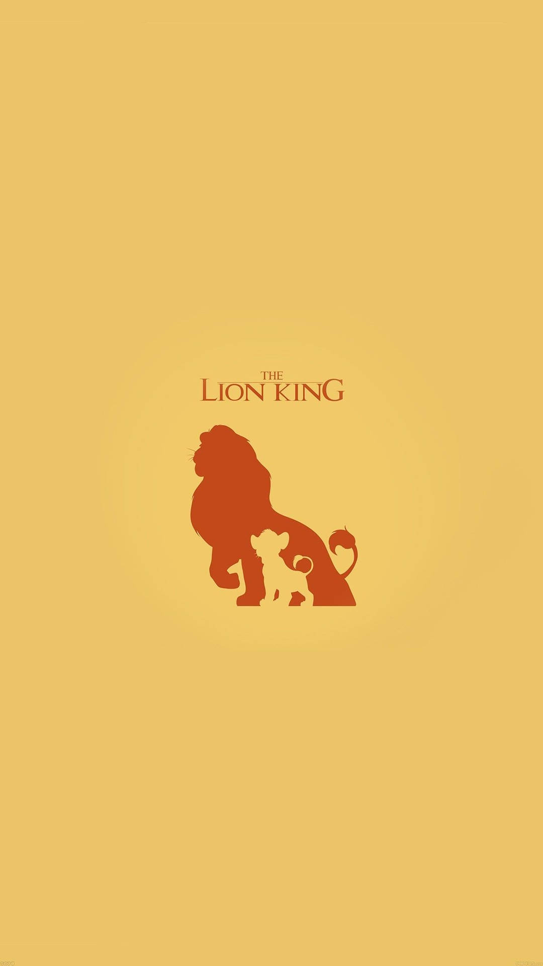 The Lion King 標誌，在黃色背景上以橙色剪影呈現成年獅子和幼獅。
