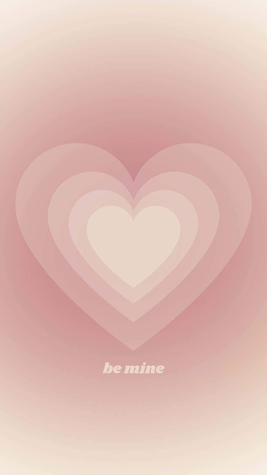 粉彩粉紅色的同心心形，附有文字「be mine」 — 粉紅色心形動圖 壁紙