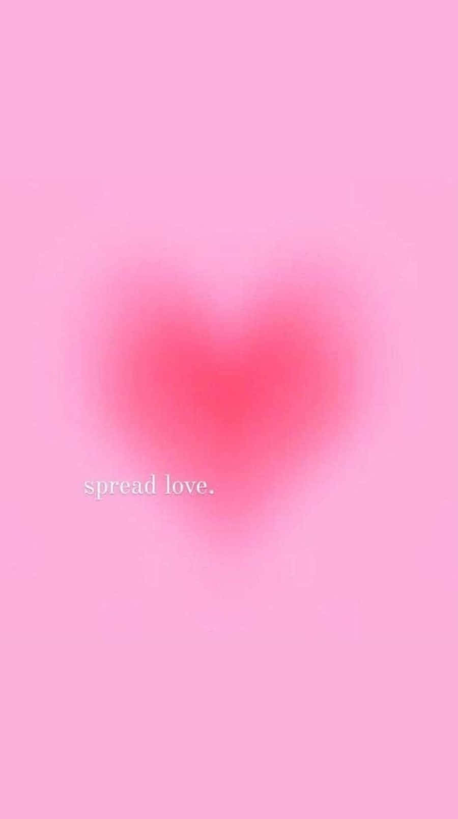粉紅色背景，帶有模糊的心形和文字 spread love。 — 粉紅色心形動圖 壁紙