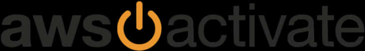 A W S Activate 標誌 壁紙 — AWS Activate 標誌，黑色背景上有深灰色文字和橙色電源符號。