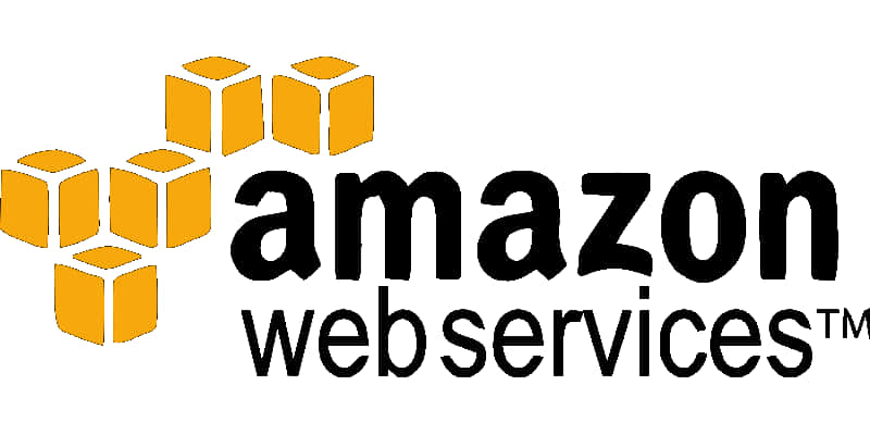 A W S Logo Amazon Web Services 壁紙 — Amazon Web Services 標誌，白色背景上帶有黑色文字和橙色立方體圖示。