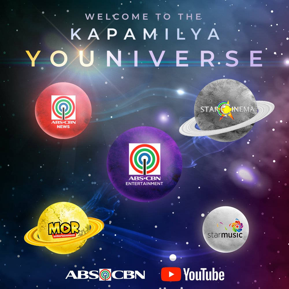 太空中的品牌行星，附有文字歡迎觀眾來到 Kapamilya Youniverse。