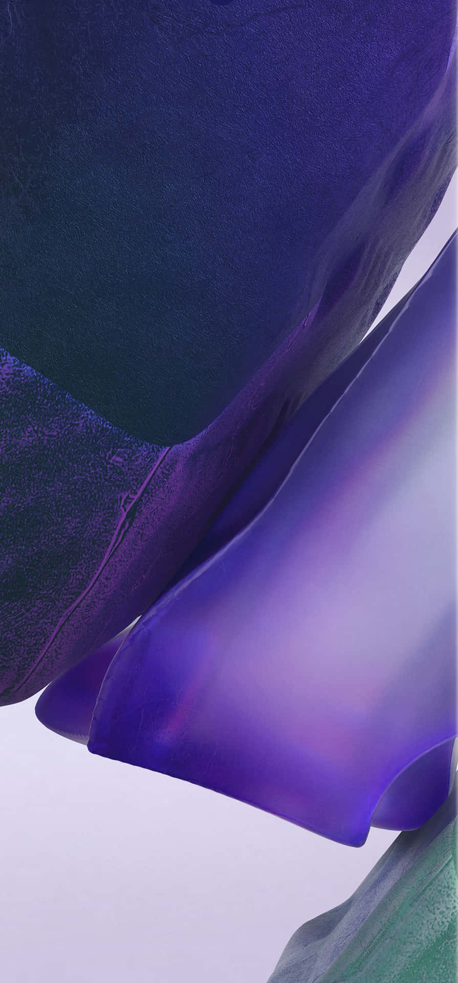  壁紙 — 抽象數位藝術作品，以柔和的薰衣草背景襯托深紫色、藍綠色和薰衣草色的流動漸變。
