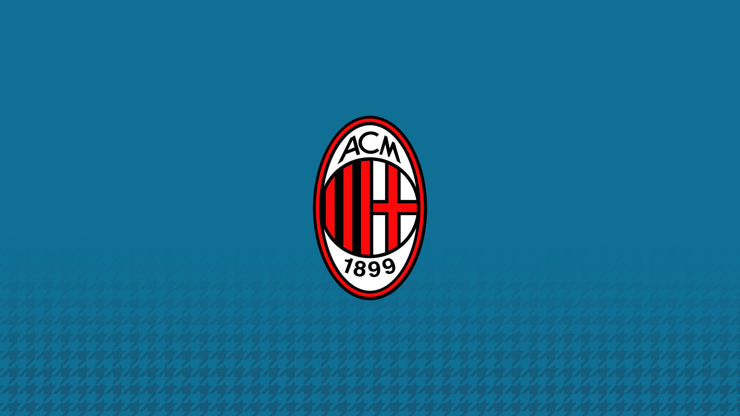 Logo 桌布 壁紙 — AC Milan 會徽居中於藍色背景上，帶有細微的千鳥格圖案漸變。