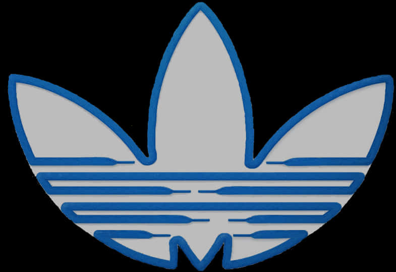 Adidas三葉草標誌藍色輪廓 壁紙