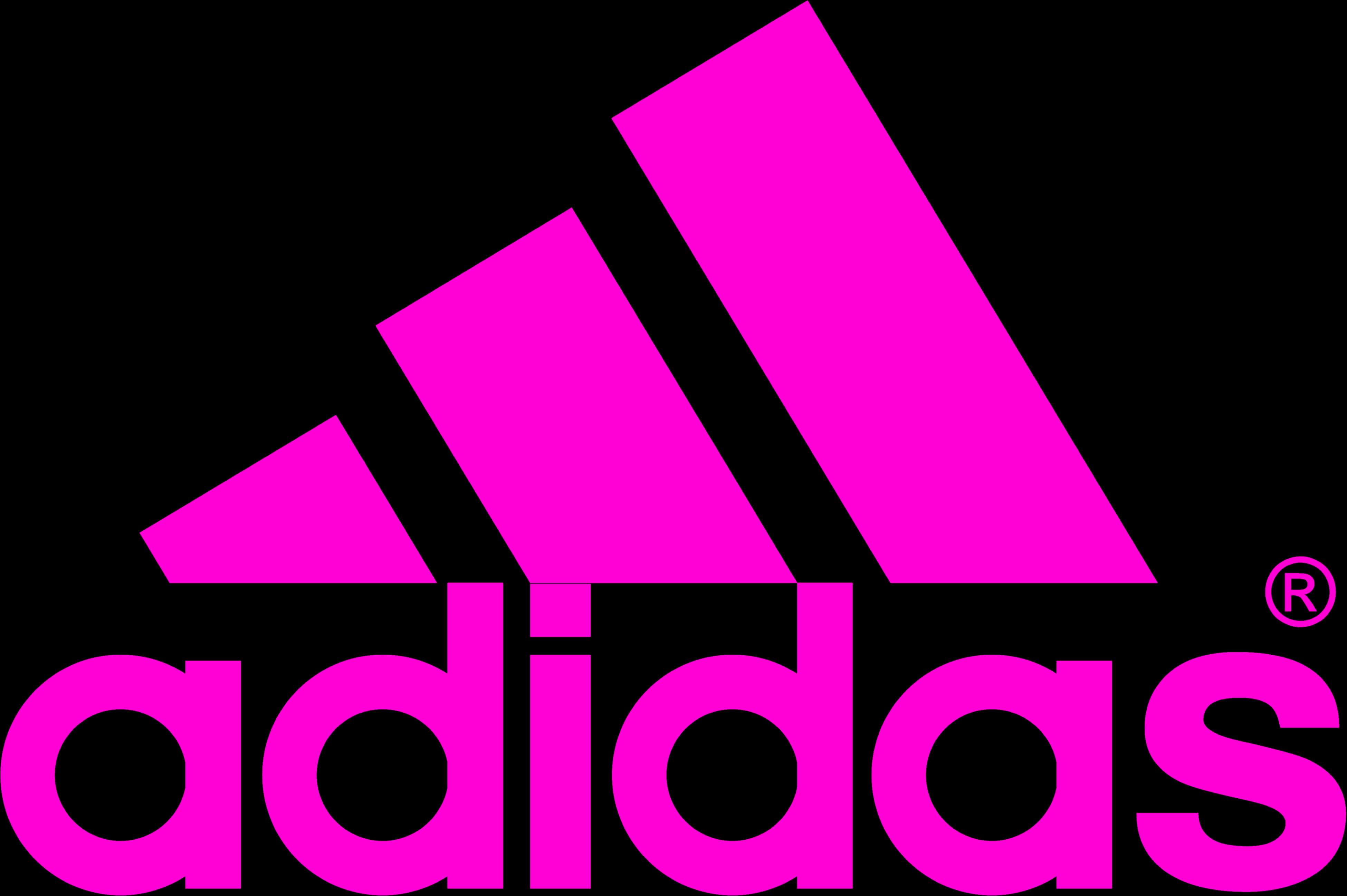 Adidas 標誌 粉紅底色黑色 壁紙