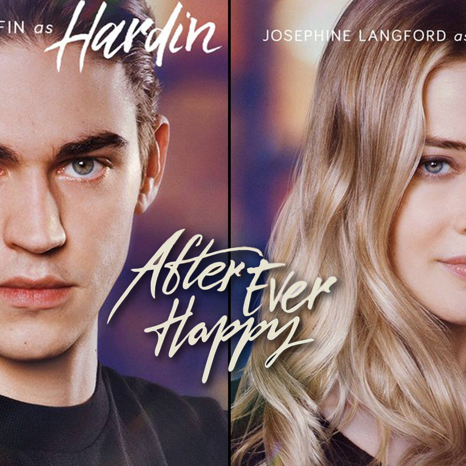 電影《After Ever Happy》的海報，兩位主演的近距離肖像。