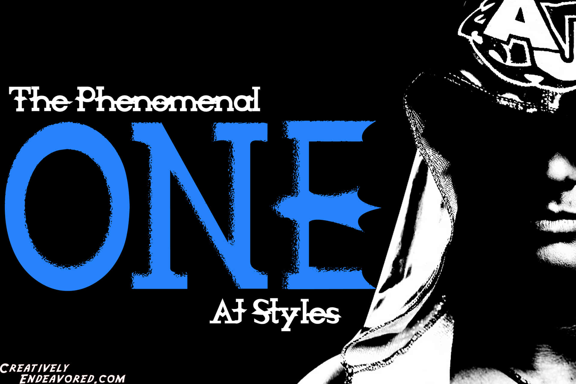 戴著帽子的人旁邊有粗體藍色文字寫著「The Phenomenal ONE」。